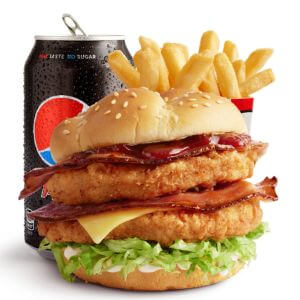 BBQ Bacon Stacker Burger Combo Menu Australia