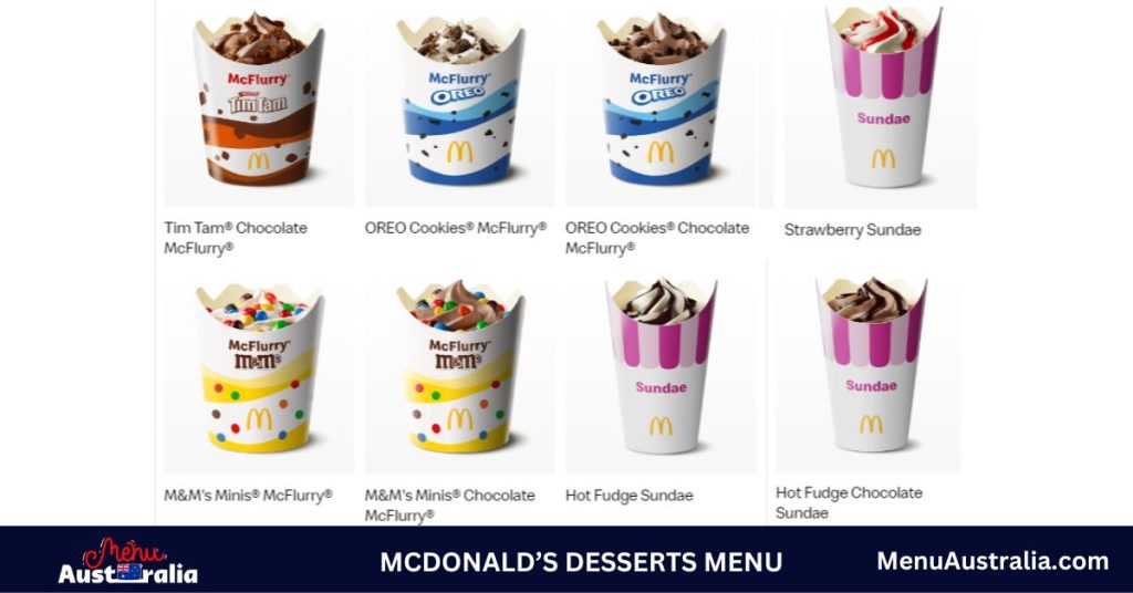 McDonald's Desserts Menu Price